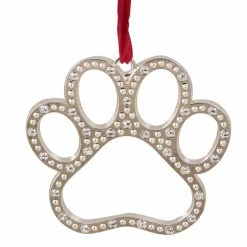 Top 10 😀 Metallic Ornaments Northlight Silver Plated Paw Print With European Crystals 💯 Christmas Ornament ⭐