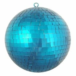 New 🧨 Blue Ornaments Northlight Peacock Blue Mirrored Glass Disco Ball 8 In. (200mm) Ball Ornament 🌟