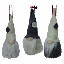 Buy 😍 Brown Ornaments Northlight 3.75 In. 3 Piece Plush Gnome Ornament Set 👏
