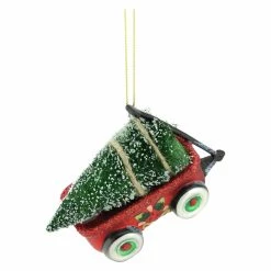 Buy 🎁 Red Ornaments Northlight Glittered Glass Wagon ❄ Christmas Ornament 🥰