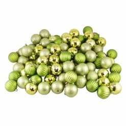 Best deal ๐ Green Ornaments Northlight Green Kiwi 3 Finish โ Christmas Ball Ornaments - Set Of 100 โญ