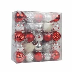 Promo 🔥 Multicolored Ornaments Jeco 50 Piece ✨ Christmas Decorative Ball Ornament Set ⭐