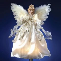 Cheapest 😉 Kurt S Adler Christmas Tree Toppers Ivory With Gold Angel Tree Topper 😍