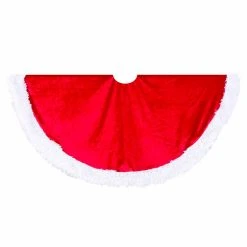 Cheapest 🔔 Kurt S Adler Christmas Tree Skirts & Collars Kurt Adler Red Velvet With White Trim Tree Skirt 🧨
