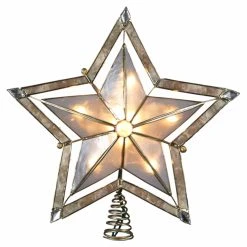 Wholesale ⌛ Kurt S Adler ❄ Christmas Tree Toppers Kurt Adler 10 In. 5-Point Large Star With Smoke Capiz Tree Topper 🎁