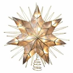 Brand new ✨ Kurt S Adler 🛒 Christmas Tree Toppers Kurt Adler 14 In. 7-Point Natural Capiz Star Lighted Tree Topper ⭐