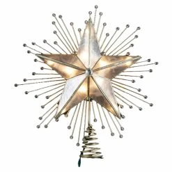 Cheapest 🔥 Kurt S Adler ❤️ Christmas Tree Toppers Kurt Adler 10 In. 5-Point Capiz Star With Rays And Beads Tree Topper ⌛