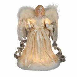 Best Sale 😍 Kurt S. Adler ✔️ Christmas Tree Toppers Kurt Adler 12 In. 10 Light Ivory Angel Treetop ⌛