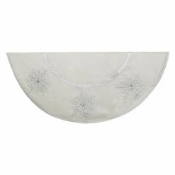 Outlet 🥰 Kurt S. Adler Christmas Tree Skirts & Collars Kurt Adler 54 In. Ivory Tree 👍 Skirt With Crystal Lace Snowflakes ✔️