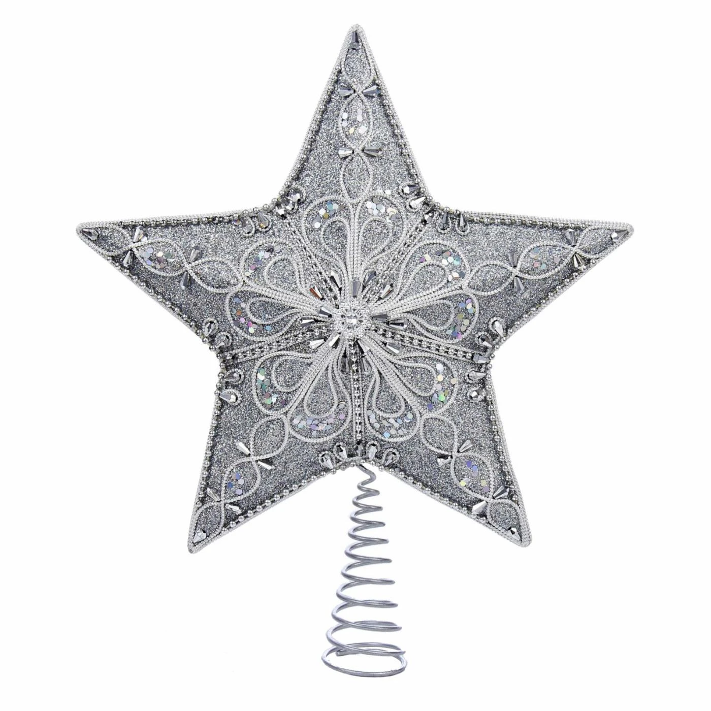 New โ๏ธ Kurt S. Adler ๐งจ Christmas Tree Toppers Kurt Adler 13.5 In. Silver Star Tree Topper โจ 3 New โ๏ธ Kurt S. Adler ๐งจ Christmas Tree Toppers Kurt Adler 13.5 In. Silver Star Tree Topper โจ