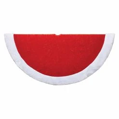 Outlet ✨ Kurt S. Adler 💯 Christmas Tree Skirts & Collars Kurt Adler 48 In. Red And White Etched Velvet Treeskirt 👍