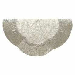 Promo 🧨 Kurt S. Adler Christmas Tree Skirts & Collars Kurt Adler 60 In. Silver Embroidered Treeskirt 💯