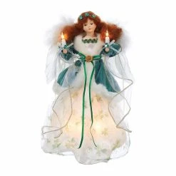 Best deal 😍 Kurt S. Adler Christmas Tree Toppers Kurt Adler 12 In. UL 10-Light Irish Angel Tree Topper 💯