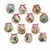 Outlet ⭐ Multicolored Ornaments Kurt S. Adler 85mm Decoupage Ball Ornaments - Set Of 12 ⌛ -Christmas Ornaments Shop masterKSA2514