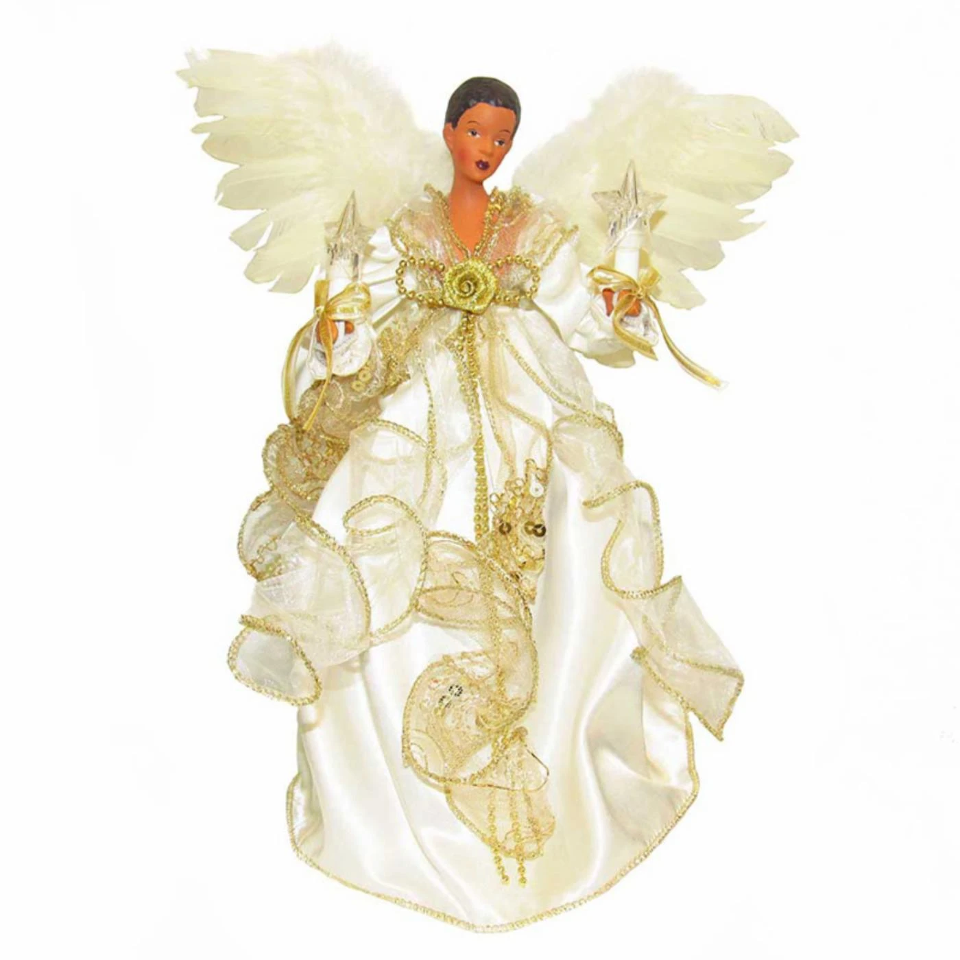 Promo ā¤ļø Christmas Tree Toppers Kurt S. Adler 10-Light 12-in. Ivory And Gold Black Angel Treetop šÆ 3 Promo ā¤ļø Christmas Tree Toppers Kurt S. Adler 10-Light 12-in. Ivory And Gold Black Angel Treetop šÆ
