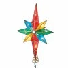 Promo ❤️ Christmas Tree Toppers Kurt S. Adler 10-Light Multicolored Capiz Bethlehem Star Treetop With Gem Center ⌛