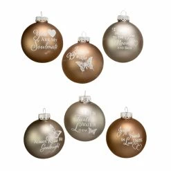 Wholesale 🔔 Metallic Ornaments Kurt S. Adler Country Home Sentiment Ball Ornaments - Set Of 6 🎁