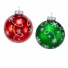 Flash Sale ✨ Green Ornaments Kurt S. Adler Red And White Swirl Design Ball Ornaments - Set Of 6 🎁 -Christmas Ornaments Shop masterKSA2727