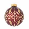Coupon 👏 Yellow Ornaments Kurt S. Adler Burgundy And Gold Patterned Ball Ornaments - Set Of 6 🎁 -Christmas Ornaments Shop masterKSA2729