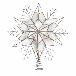 Flash Sale 🔔 Christmas Tree Toppers Kurt S. Adler 10 Light Capiz Star Snowflakes Tree Topper 🛒