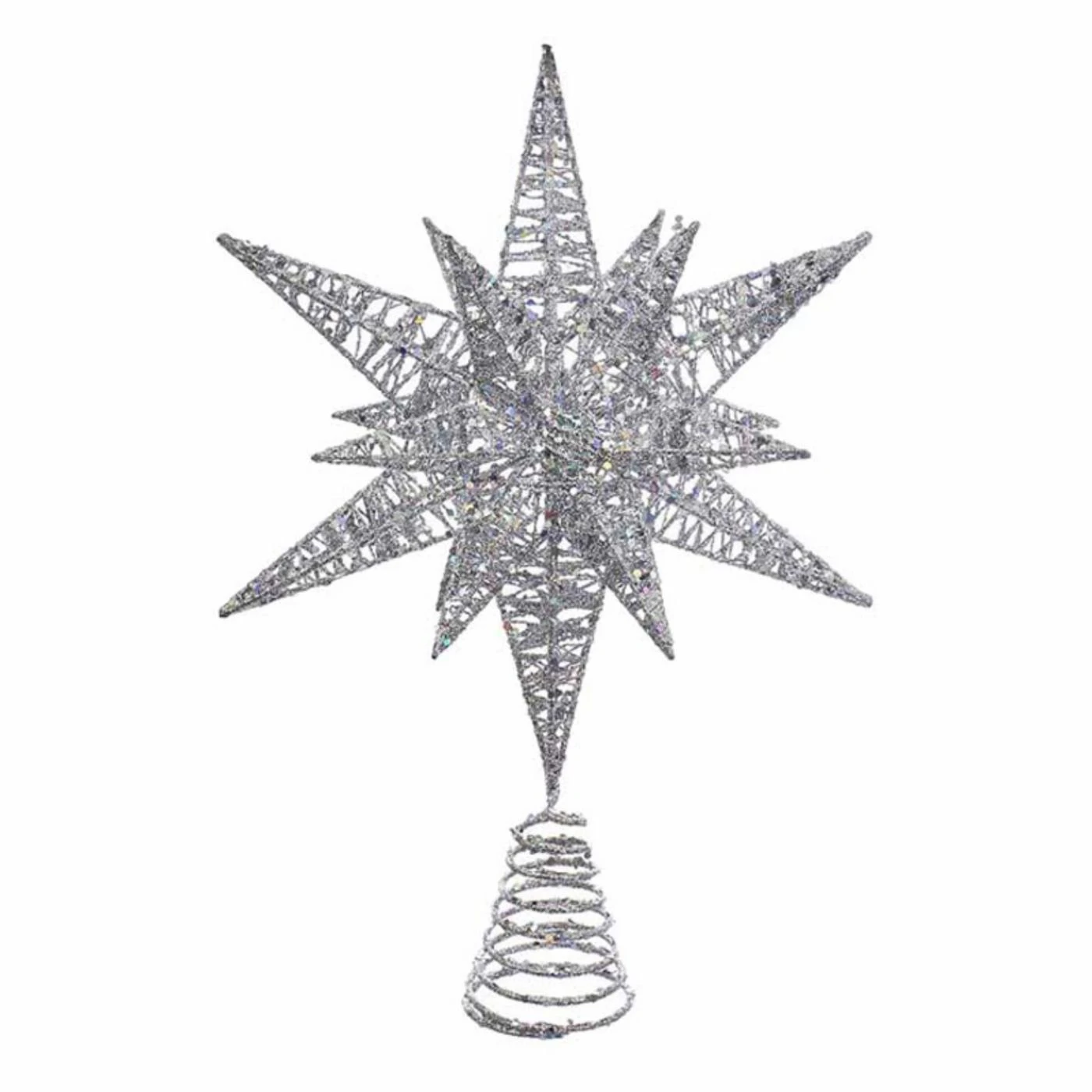 Brand new 🎉 Christmas Tree Toppers Kurt S. Adler 15.5 In. Silver Glitter Wire 3D Star Tree Topper 🔥 3 Brand new 🎉 Christmas Tree Toppers Kurt S. Adler 15.5 In. Silver Glitter Wire 3D Star Tree Topper 🔥