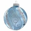 Hot Sale 🤩 Blue Ornaments Kurt Adler 3.15. In. Silver Blue With Glitter And Sequins Glass Ball Ornaments - Set Of 6 ✔️ -Christmas Ornaments Shop masterKSA3123