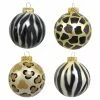 Outlet ✨ Brown Ornaments Kurt Adler 3.15. In. Gold Silver And Black Animal Glass Ball Ornaments - Set Of 6 ✔️ -Christmas Ornaments Shop masterKSA3127
