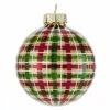 Top 10 ⌛ Multicolored Ornaments Kurt Adler 3.15. In. Red And Green Plaid Glass Ball Ornaments - Set Of 6 🤩 -Christmas Ornaments Shop masterKSA3133