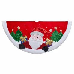 Top 10 🛒 Christmas Tree Skirts & Collars Kurt Adler 48 In. Red And White Applique Santa Tree Skirt ❤️