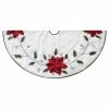 Discount 🛒 Christmas Tree Skirts & Collars Kurt Adler 54 In. Ivory With Holly Leaves And Poinsettia Tree 🛒 Skirt ✔️ -Christmas Ornaments Shop masterKSA3168