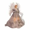 Promo ⌛ Kurt S. Adler, Inc. Christmas Tree Toppers Kurt Adler 16-Inch Fiber Optic White, Silver, And Gray Angel Tree Topper 👍 -Christmas Ornaments Shop masterKSA3303