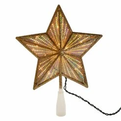 Deals ✔️ Kurt S. Adler, Inc. 😍 Christmas Tree Toppers Kurt Adler 10-Inch Gold And Iridescent Lighted Star Tree Topper 👏