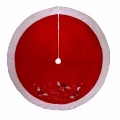 Brand new 🎁 Kurt S. Adler, Inc. Christmas Tree Skirts & Collars Kurt Adler 72-Inch Red And White Velvet Merry Christmas Applique Treeskirt ✨
