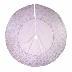 Outlet 🎁 Kurt S. Adler, Inc. Christmas Tree Skirts & Collars Kurt Adler 54-Inch White And Silver Velvet Sequin Snowflake Treeskirt 🔥