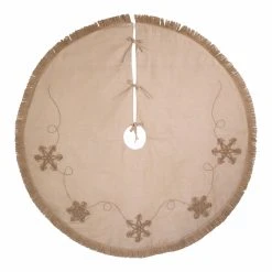 Promo 🔔 Kurt S. Adler, Inc. Christmas Tree Skirts & Collars Kurt Adler 54-Inch Jute With Macrame Snowflake Tree Skirt 🧨