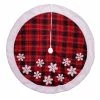 Best deal ⭐ Kurt S. Adler, Inc. ❄ Christmas Tree ❤️ Skirts & Collars Kurt Adler 48-Inch Plaid With White Snowflake Design Treeskirt ⭐
