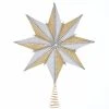 Buy ⭐ Kurt S. Adler, Inc. 🌟 Christmas Tree Toppers Kurt Adler 16-Inch 8-Point White And Gold Star Tree Topper ✨ -Christmas Ornaments Shop masterKSA3621