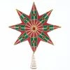 Best Sale ❤️ Kurt S. Adler, Inc. ✨ Christmas Tree Toppers Kurt Adler 16-Inch 8-Point Red, Green, And Gold Traditional Star Tree Topper ✨ -Christmas Ornaments Shop masterKSA3622