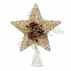 Buy 👍 Kurt S. Adler, Inc. ❄ Christmas Tree Toppers Kurt Adler 12-Inch Metal And Natural ❄ Christmas Tree Topper ⭐