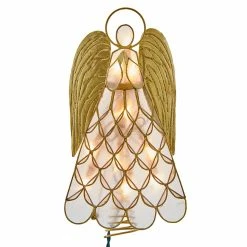 Outlet ✨ Kurt S. Adler, Inc. ❄ Christmas Tree Toppers Kurt Adler 10-Inch UL 10-Light Capiz Angel Lighted Tree Topper ⌛
