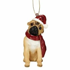 Outlet 🛒 Multicolored Ornaments Design Toscano Pug Holiday Dog Ornament 👏