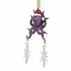 Promo 🔥 Multicolored Ornaments Design Toscano Tenacious Tentacles Octopus Holiday Ornament 😉