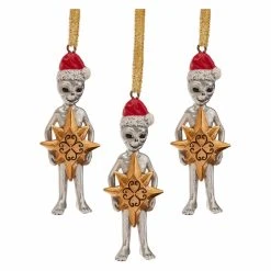 Promo ✔️ Yellow Ornaments Design Toscano Wiseman Star 😀 Christmas Alien Holiday Ornament - Set Of 3 ⭐