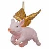 Cheapest ✔️ Yellow Ornaments Design Toscano Hog Heaven - Flying Pig Angel Holiday Ornament ⌛ -Christmas Ornaments Shop masterTOSC4178