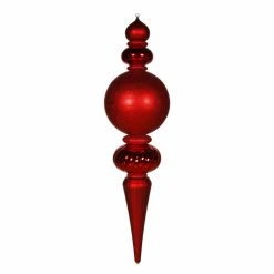 Outlet 🥰 Red Ornaments Vickerman 62 In. Red Finial Shiny Matte Glitter 💯
