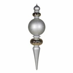 Budget 😉 Metallic Ornaments Vickerman 62 In. Silver Finial Shiny Matte Glitter 🎉