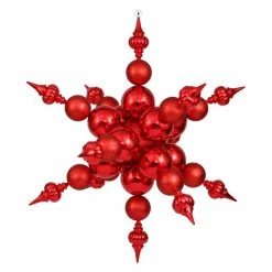 Promo 🔥 Red Ornaments Vickerman 39 In. Red Radical Snowflake Shiny And Glitter 😍