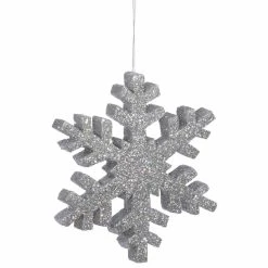 Discount ⌛ Metallic Ornaments Vickerman 24 In. Glitter Snowflake Ornament 🌟