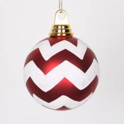 Top 10 ⭐ White Ornaments Vickerman 4 In. Chevron Ball Ornament - Set Of 4 😉