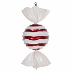 Deals 🤩 White Ornaments Vickerman 18.5 In. Striped Wave Candy Ornament 🥰